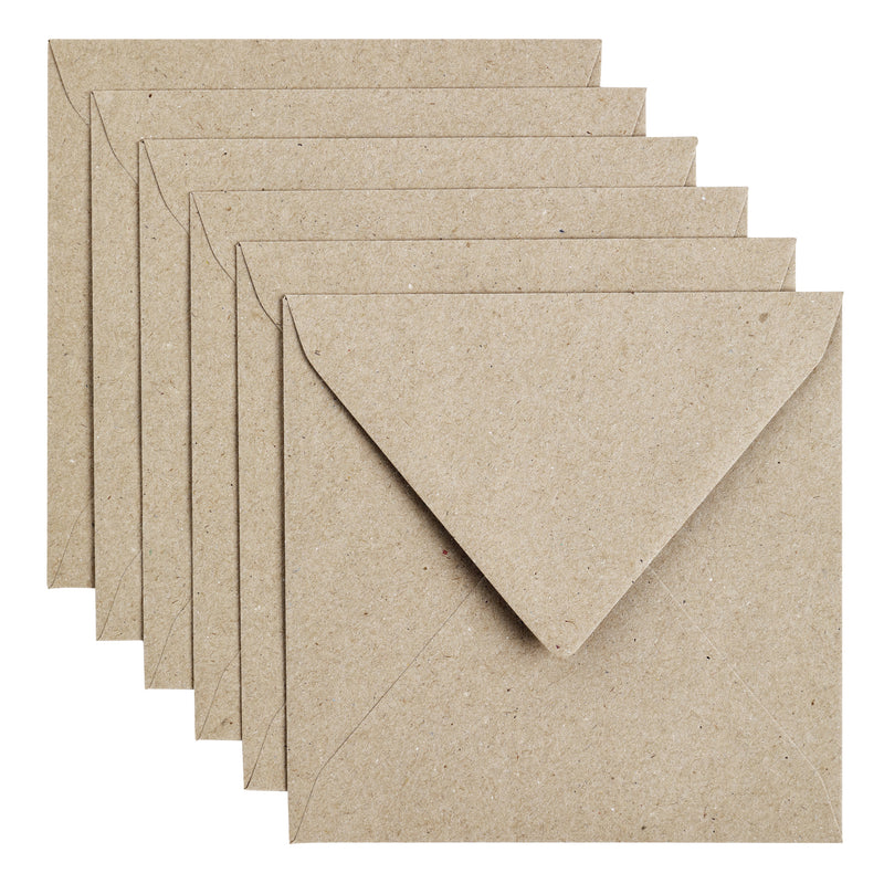 Papicolor - Umschlag 140x140mm kraftgrau Packung mit 6 Stück