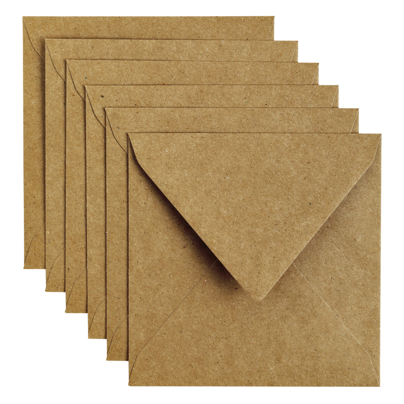 Papicolor - Umschlag 140x140mm kraftbraun Packung mit 6 Stück