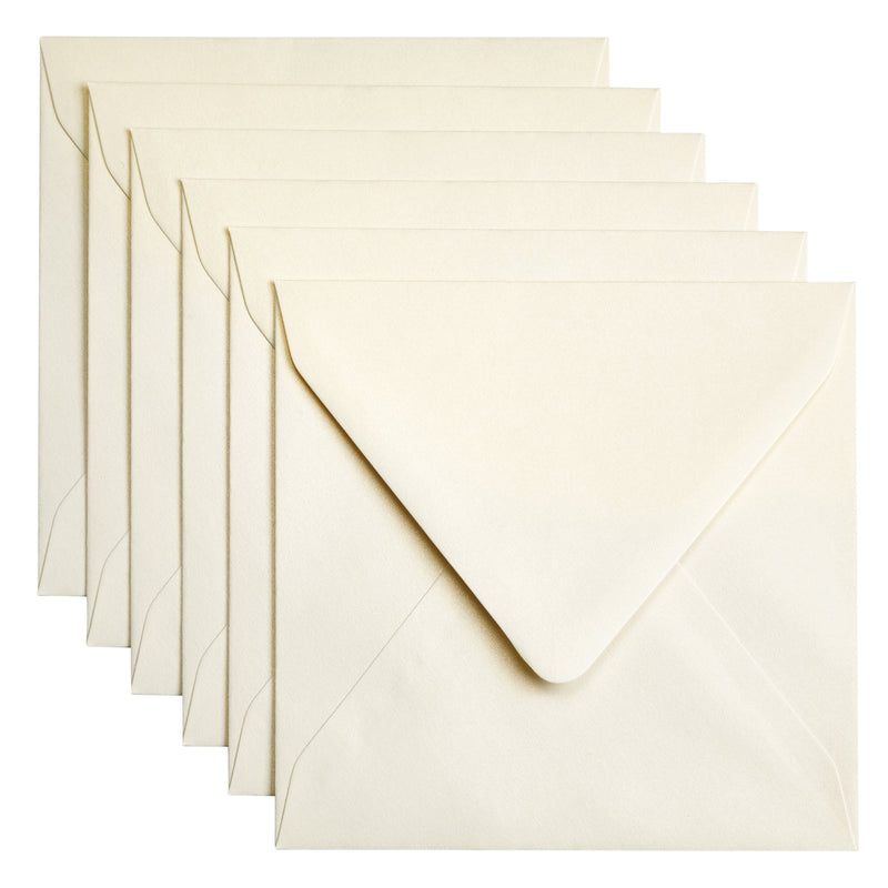 Papicolor – Umschlag 140 x 140 mm, metallisches Elfenbein, Packung mit 6 Stück