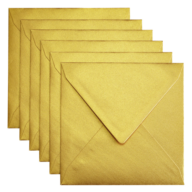 Papicolor - Umschlag 140x140mm metallic gold, Packung à 6 Stück