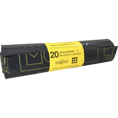 KOMO - Abfallbeutel | Recyceltes LDPE | 60x80cm | grau | 20 Rollen