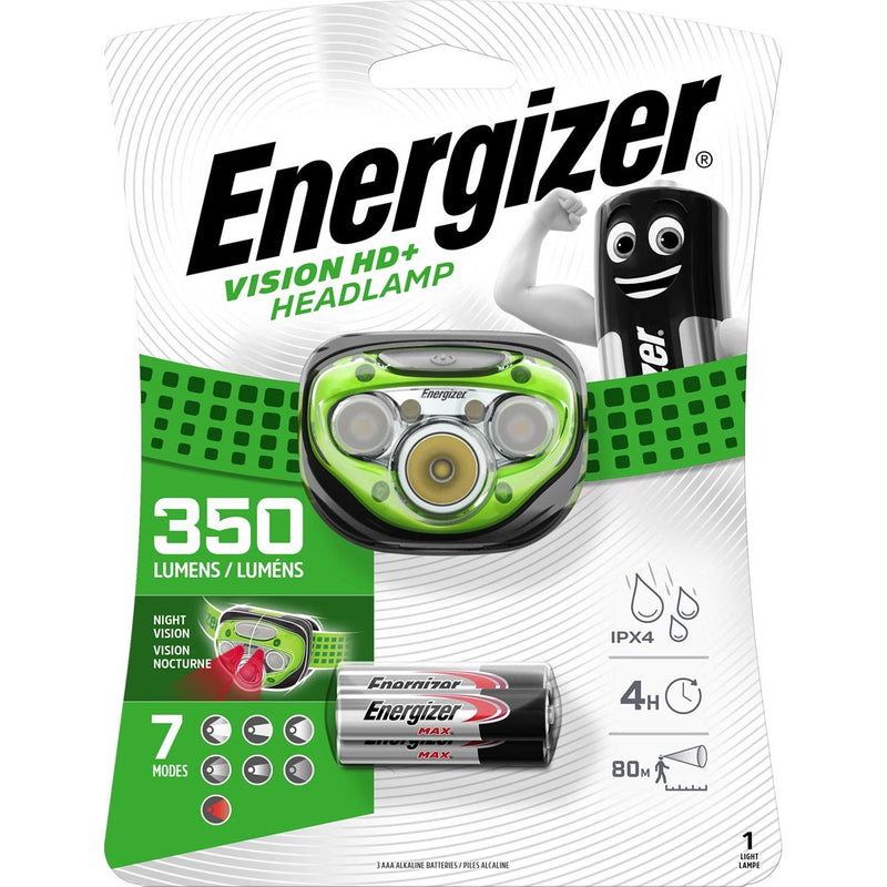 Energizer - Vision HD+ Stirnlampe, inklusive 3 AAA-Batterien, im Blister