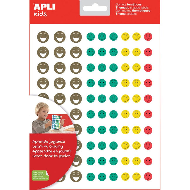 Apli Kids - Kinder-Belohnungsaufkleber Happy Smile, Blister mit 12 Blatt