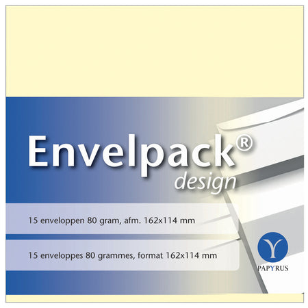 Papyrus - Briefumschlag Envelpack Design C6 114x162mm elfenbein 894400 15 Stück