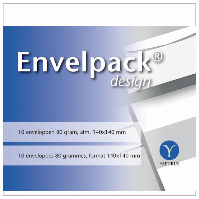 Papyrus - Briefumschlag Envelpack Design quadratisch 140x140mm weiß 894416 10 Stück