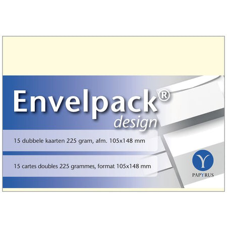 Papyrus - Doppelkarte Envelpack Design A6 105x148mm elfenbein 894450 15 Stück
