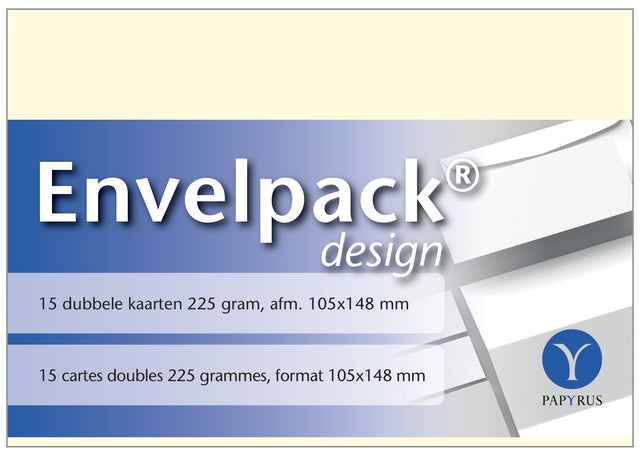 Papyrus - Doppelkarte Envelpack Design A6 105x148mm elfenbein 894450 15 Stück