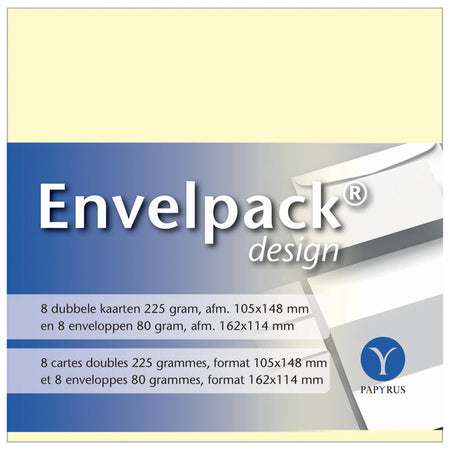 Papyrus - Doppelkarte Envelpack Design C6 114x162mm elfenbein 894430 8er-Set | 10 Stück