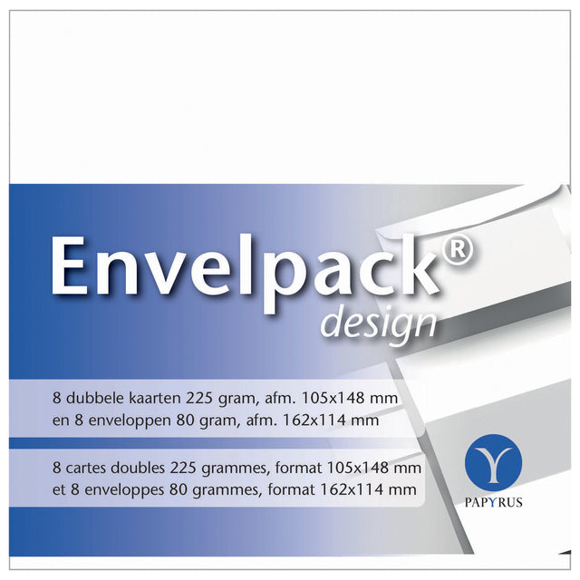Papyrus - Double Card Envelpack Design C6 114x162mm weiß 894436 8er-Set