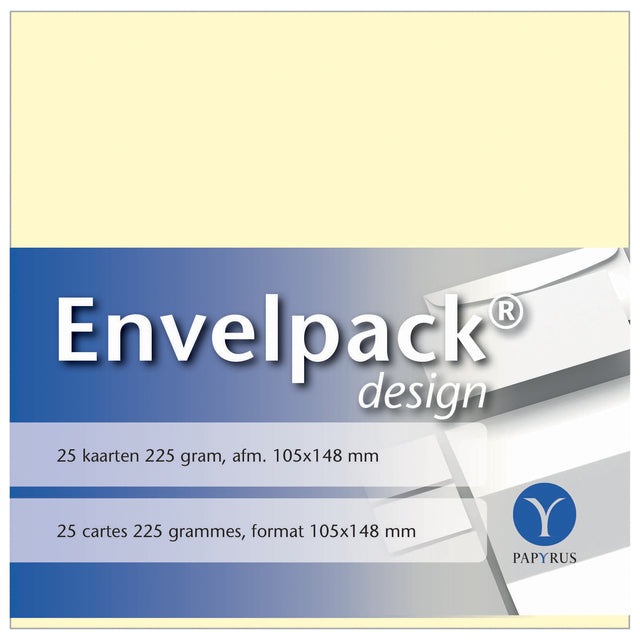 Papyrus – Einzelkarten-Envelpack-Design, A6, 105 x 148 mm, elfenbeinfarben, 894420, 25er-Set