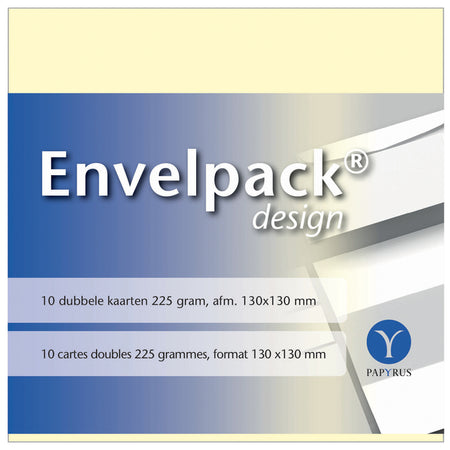 Papyrus - Doppelkarte Envelpack Design quadratisch 130x130mm elfenbein 894460 10er Set