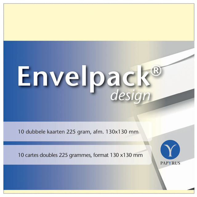 Papyrus - Doppelkarte Envelpack Design quadratisch 130x130mm elfenbein 894460 10er Set | 10 Stück