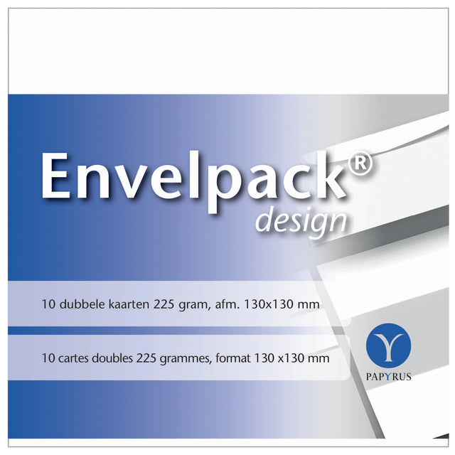 Papyrus - Doppelkarte Envelpack Design quadratisch 130x130mm weiß 894466 10er-Set | 10 Stück