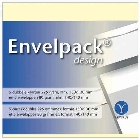 Papyrus - Doppelkarte Envelpack Design quadratisch 140x140mm elfenbein 894440 5er-Set | 10 Stück