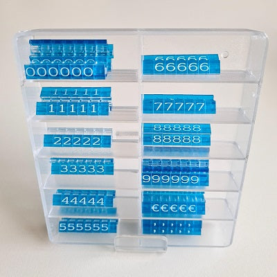 Klika - Preiskassettenvitrine 6mm blau/weiß 3 Stück