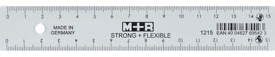 M+R - Starke flexible Lamelle, mit Skala für Rechts- und Linkshänder, 15 cm, transparent