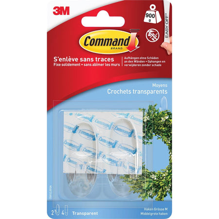 Command - Haken mittel oval inkl. Befestigungsleiste 2 Stück