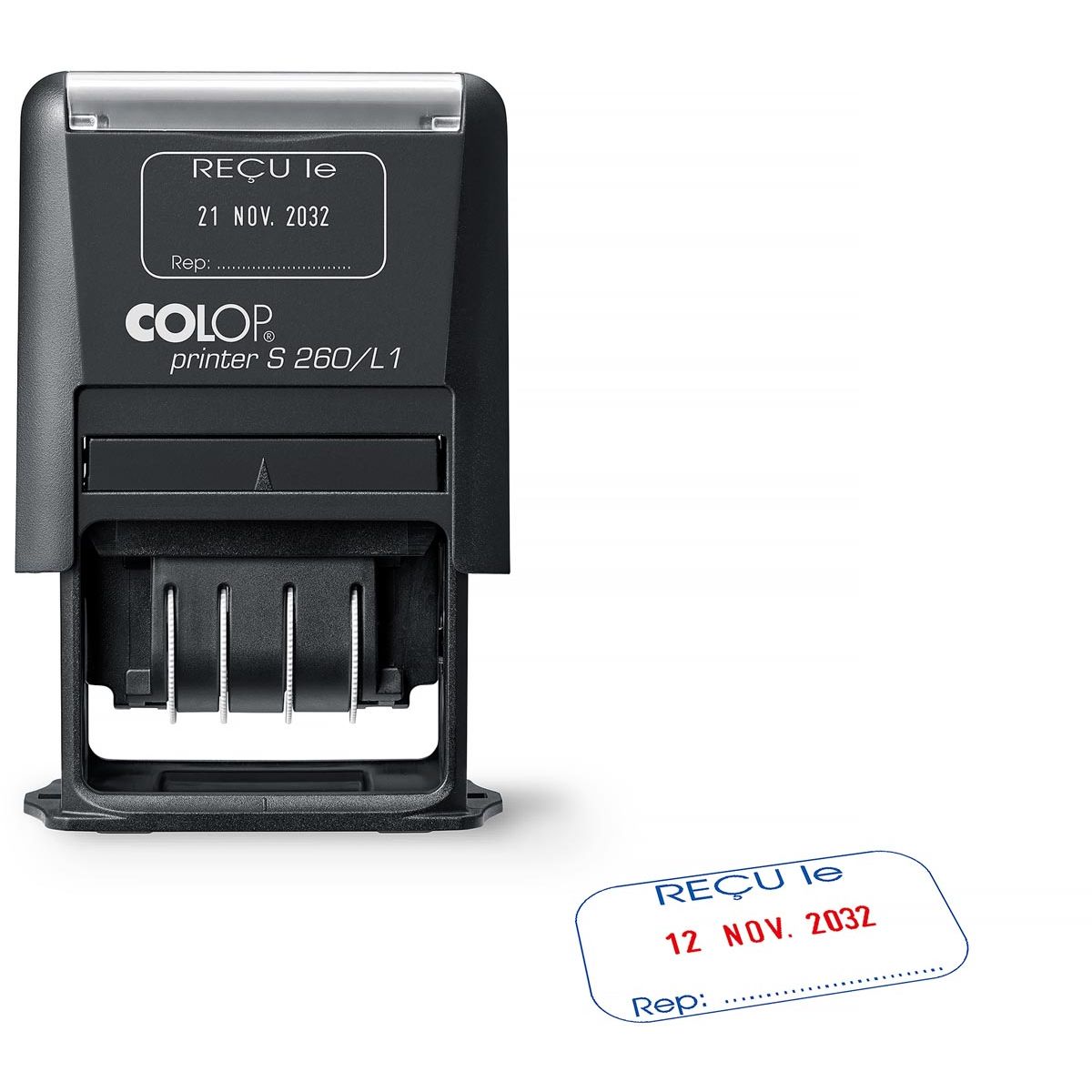 Colop -  tekststempel Printer S260/L1 N, met datum en ONTVANGEN
