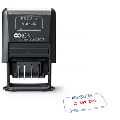 Colop -  tekststempel Printer S260/L1 N, met datum en ONTVANGEN