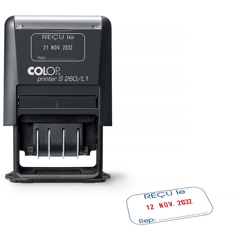 Colop -  tekststempel Printer S260/L1 N, met datum en ONTVANGEN