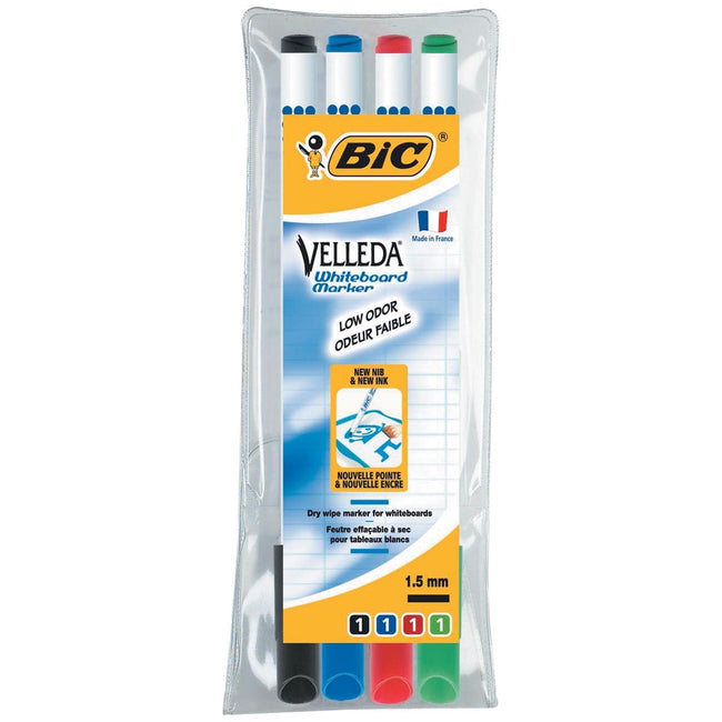 Velleda - Whiteboardmarker 1721 rund fein sortiert 4er-Set