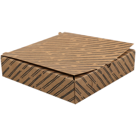 Depa - Mini-Pizzaschachtel | Mini | Pappe | 85x85x20mm | pflanzlich | braun/schwarz | 500 Stück