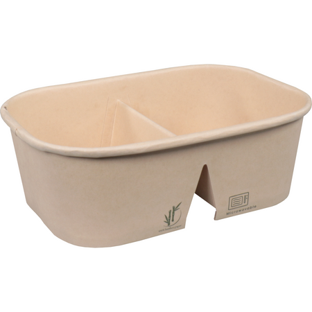 Depa -  Bak | Bamboepapier + PP | 2-vaks | 700ml | kilobak | 171x118x57mm | bruin | 300 stuks