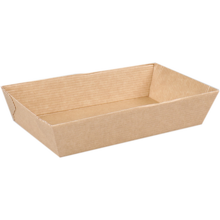 Depa -  Bak | Ersatzpapier | A14 | Golfpapieren snacklijn | snackbak | 157x88x35mm | bruin | 400 stuks