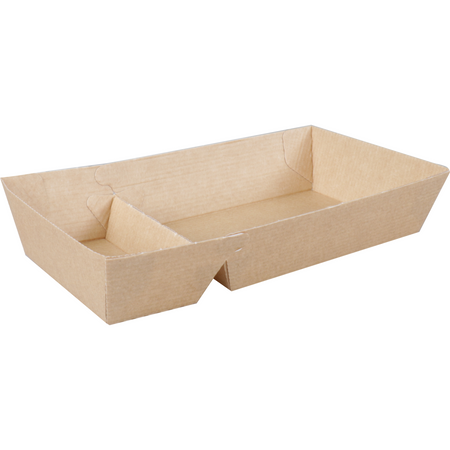 Depa -  Bak | Ersatzpapier | A20 | Golfpapieren snacklijn | snackbak | 179x85x37mm | bruin | 400 stuks
