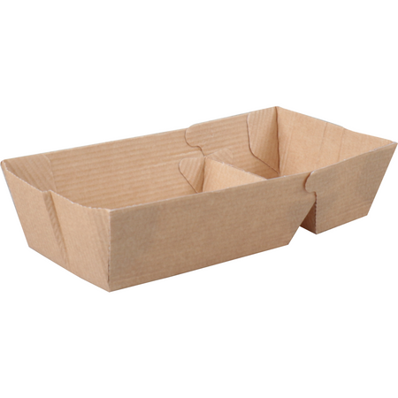 Depa -  Bak | Ersatzpapier | A23 | Golfpapieren snacklijn | snackbak | 141x60x37mm | bruin | 400 stuks