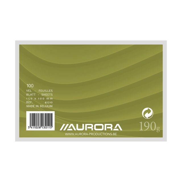 Aurora - Systemkarte 150x100mm blanko 190gr weiß 100 Blatt