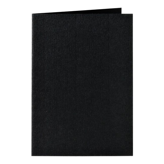 Papicolor - Korrespondenzkarte doppelt 105x148mm rabenschwarz Packung mit 6 Stück