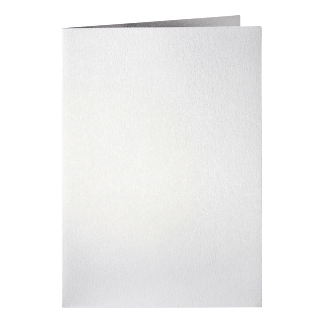 Papicolor - Korrespondenzkarte doppelt 105x148mm metallic perlweiß Packung mit 6 Stück