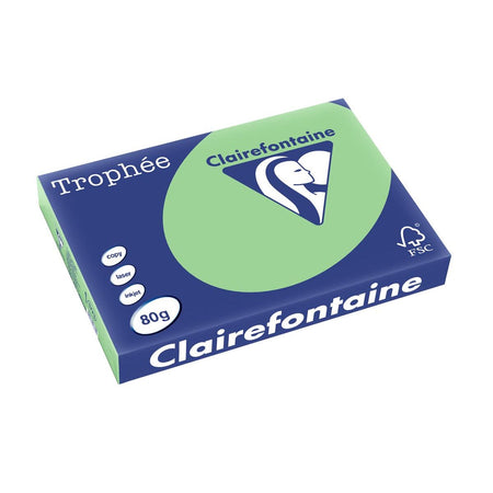 Clairefontaine - Trophée tel, farbiges Papier, A3, 80 g, 500 Blatt, naturgrün