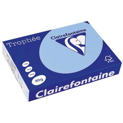 Clairefontaine - Trophée-Farbpapier, A4, 80 g, 500 Blatt, leuchtend blau