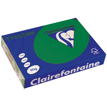 Clairefontaine - Trophée Intens, farbiges Papier, A4, 80 g, 500 Blatt, Kieferngrün