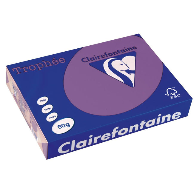 Clairefontaine - Trophée Intens, farbiges Papier, A4, 80 g, 500 Blatt, violett