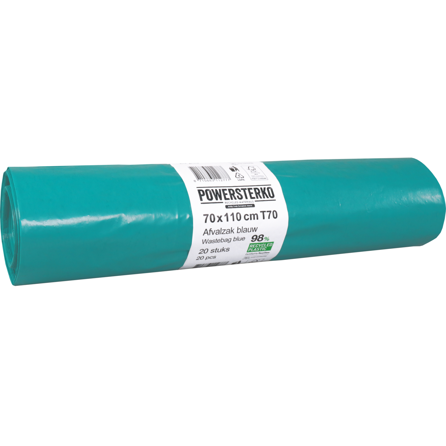 Powersterko - Abfallbeutel LDPE T70R 70x110 cm 120L Blau | 10 Stücke