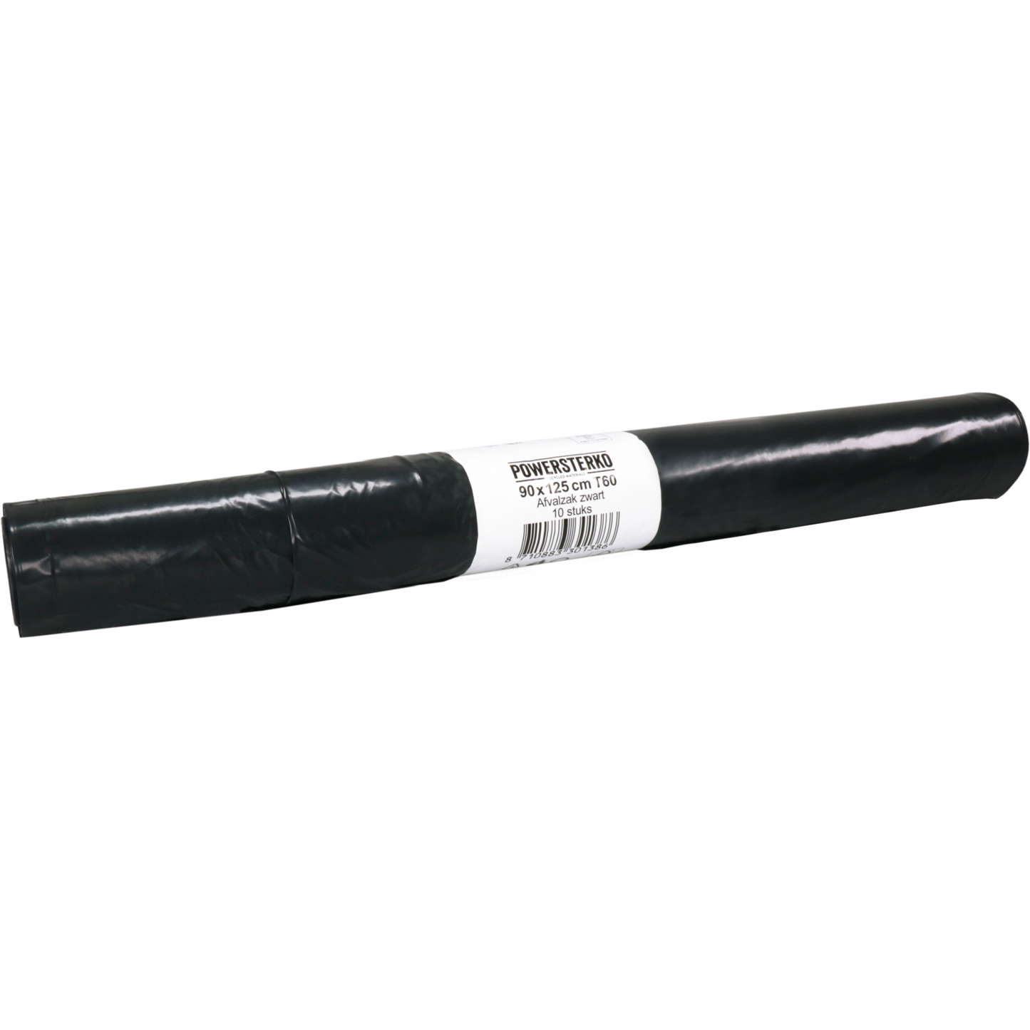 Powersterko - Abfallbeutel | Recyceltes LDPE | 90x125cm | T60 | Schwarz | 100 Stück