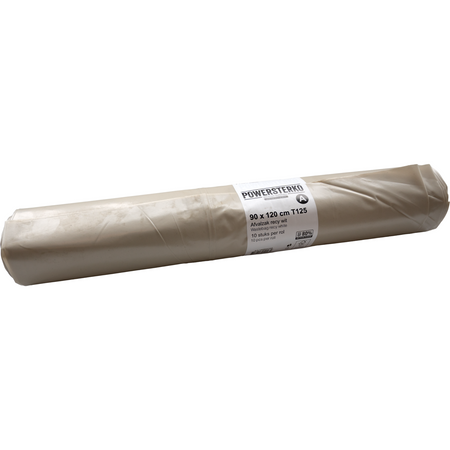 PowerSterko -  Afvalzak | Gerecycled LDPE | 90x120cm | T125 | wit | 100 stuks