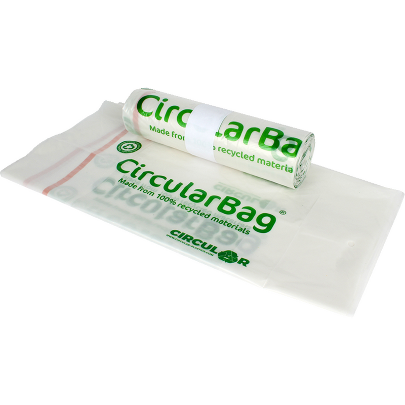 CircularBag - Abfallbeutel | Recyceltes LDPE | 400l | 70/ 14,5x193cm | 30my | transparent | 84 Stück