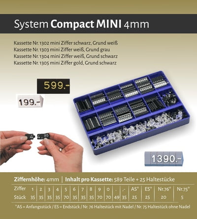Klika - Preiskassette Compact Mini 1304 schwarz und weiß