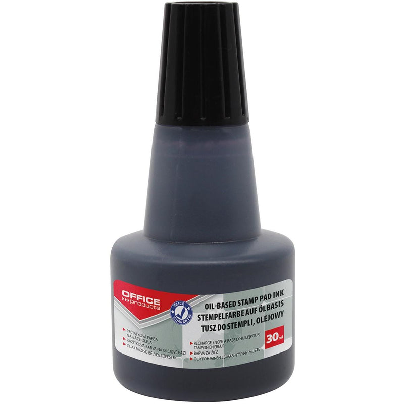 Büroprodukte - Stempeltinte, Ölbasis, 30 ml Flasche, schwarz