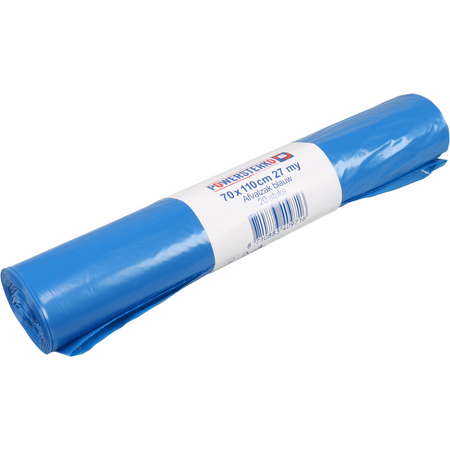 PowerSterko -  Afvalzak | Gerecycled LDPE | 70x110cm | 27my | blauw | 300 stuks