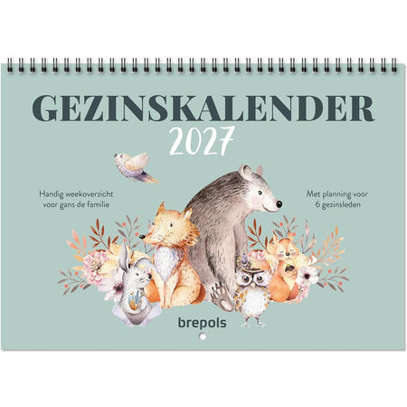 Brepols – Wochenübersicht des Familienkalenders, Niederländisch, 2026