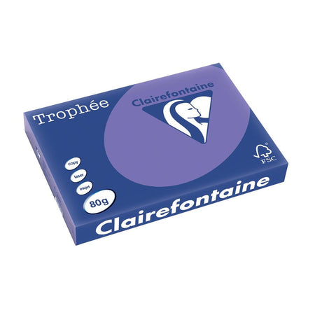 Clairefontaine - Trophée Intens, farbiges Papier, A3, 80 g, 500 Blatt, violett