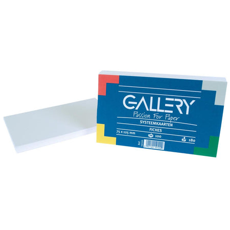 Galerie – weiße Karteikarten, ft 7,5 x 12,5 cm, einfarbig, Packung mit 100 Stück