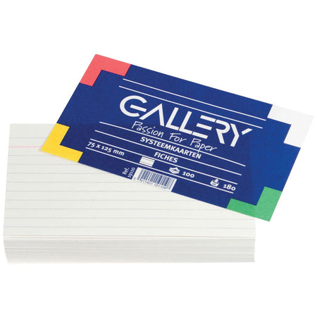 Galerie – weiße Karteikarten, ft 7,5 x 12,5 cm, liniert, Packung mit 100 Stück