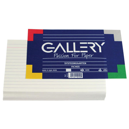 Galerie – weiße Karteikarten, ft 10 x 15 cm, liniert, Packung mit 100 Stück