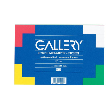 Galerie – farbige Karteikarten, ft 10 x 15 cm, liniert, Packung mit 120 Stück